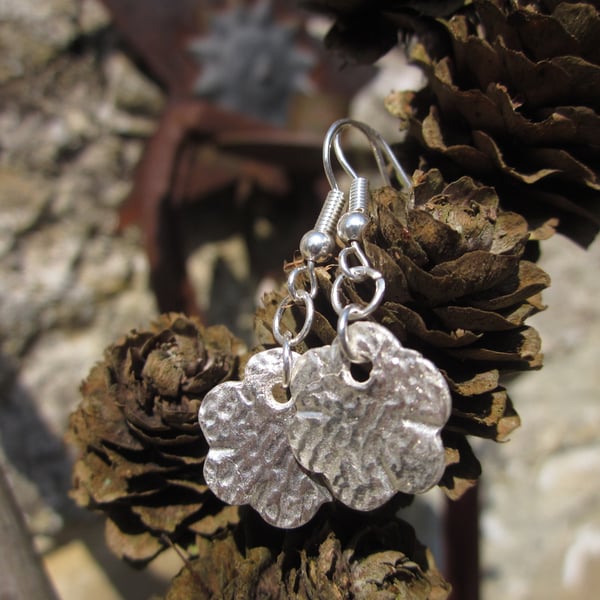 Silver drop earrings