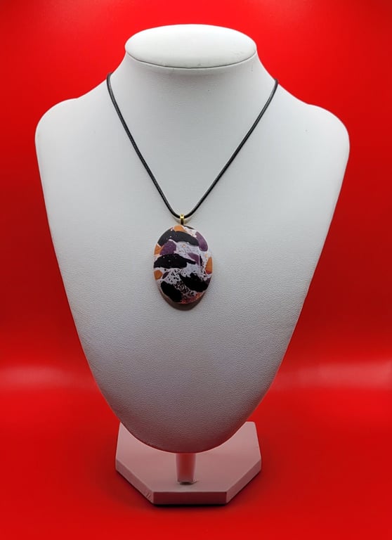 Polymer clay pendant - handmade necklace - unique statement jewellery