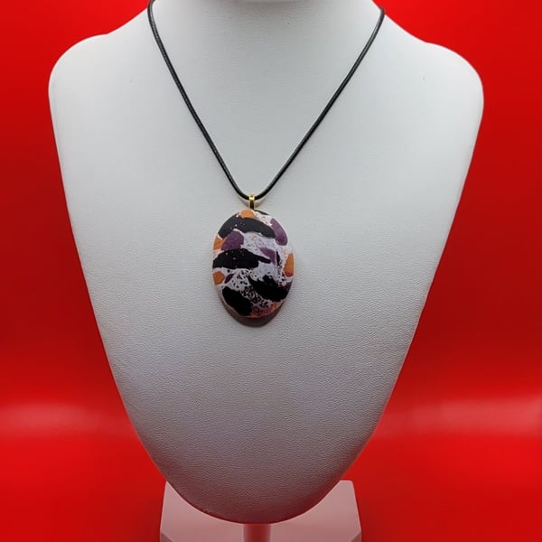 Polymer clay pendant - handmade necklace - unique statement jewellery