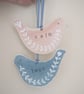Hand Painted Wooden Birds Hanging Decorations