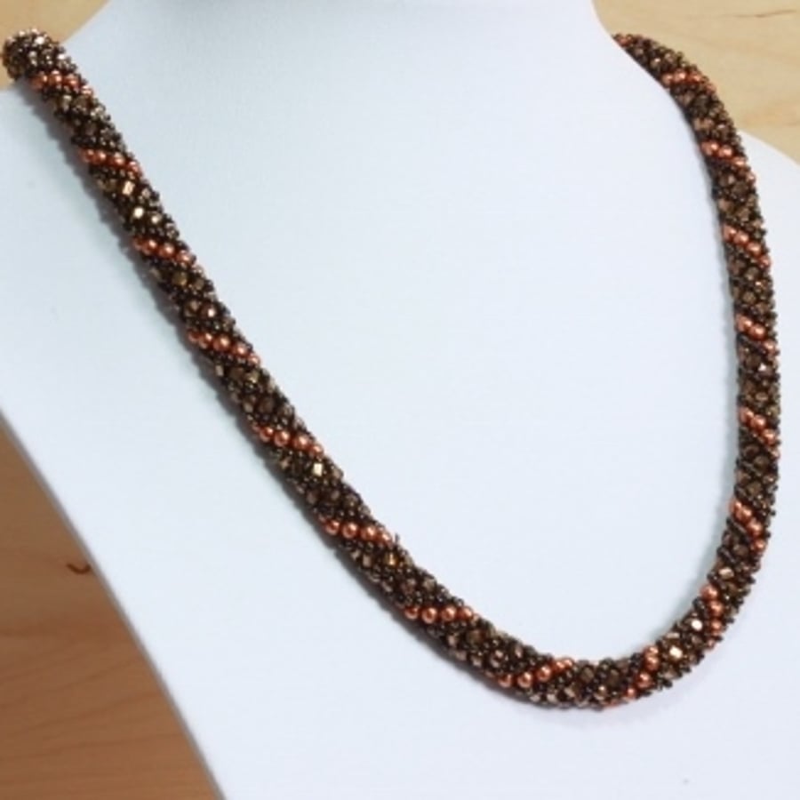 Earth Tones Russian Spiral Necklace