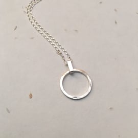 Silver Mini Circle Pendant, silver jewellery, everyday necklace, wedding jewelle