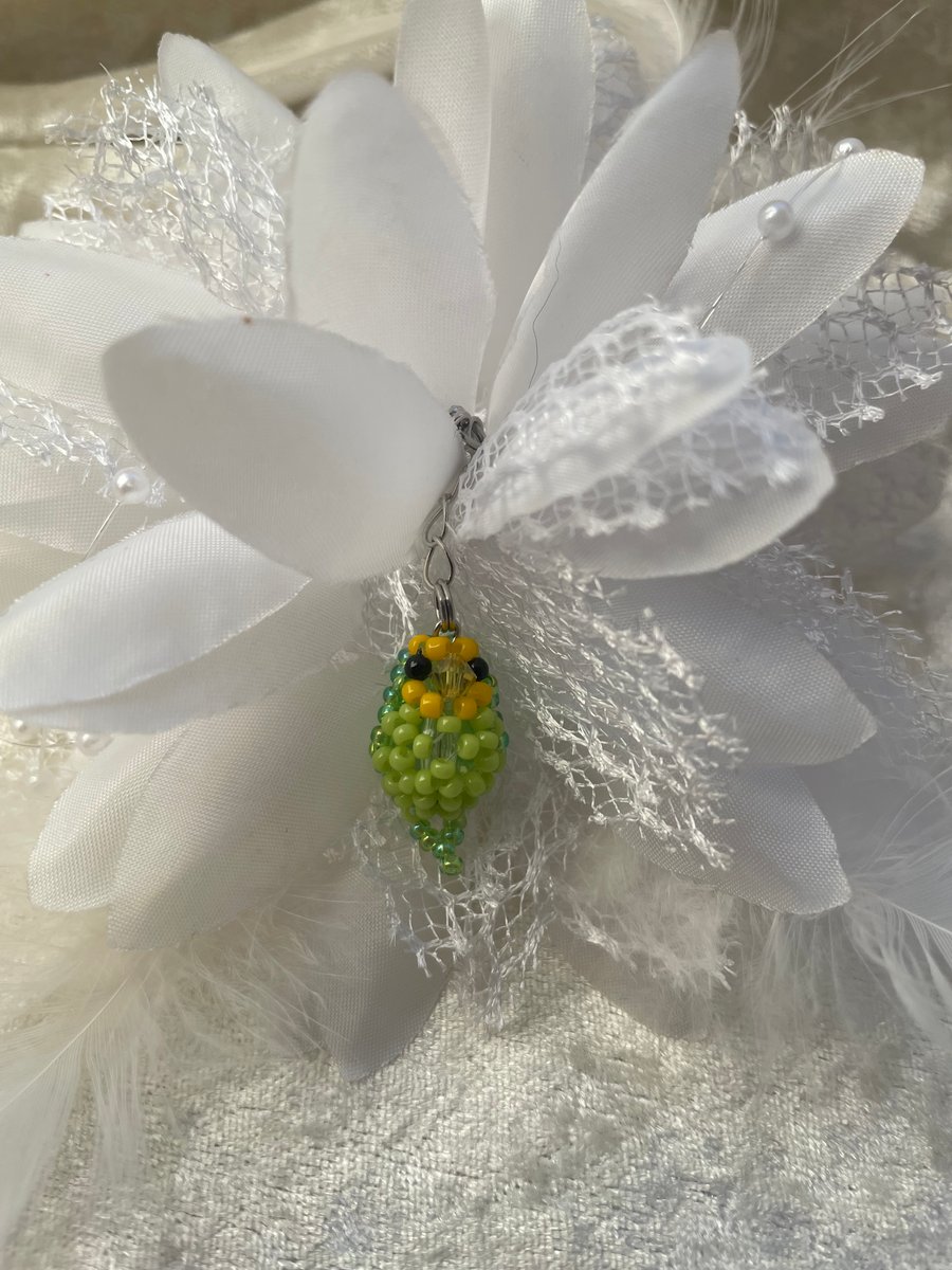 Little budgie charm ( yellow and green)
