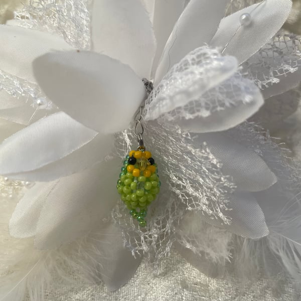 Little budgie charm ( yellow and green)