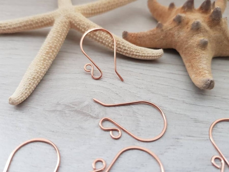 LYRA - Large Handmade Copper Ear Wires - 5, 10 or 20 Pairs