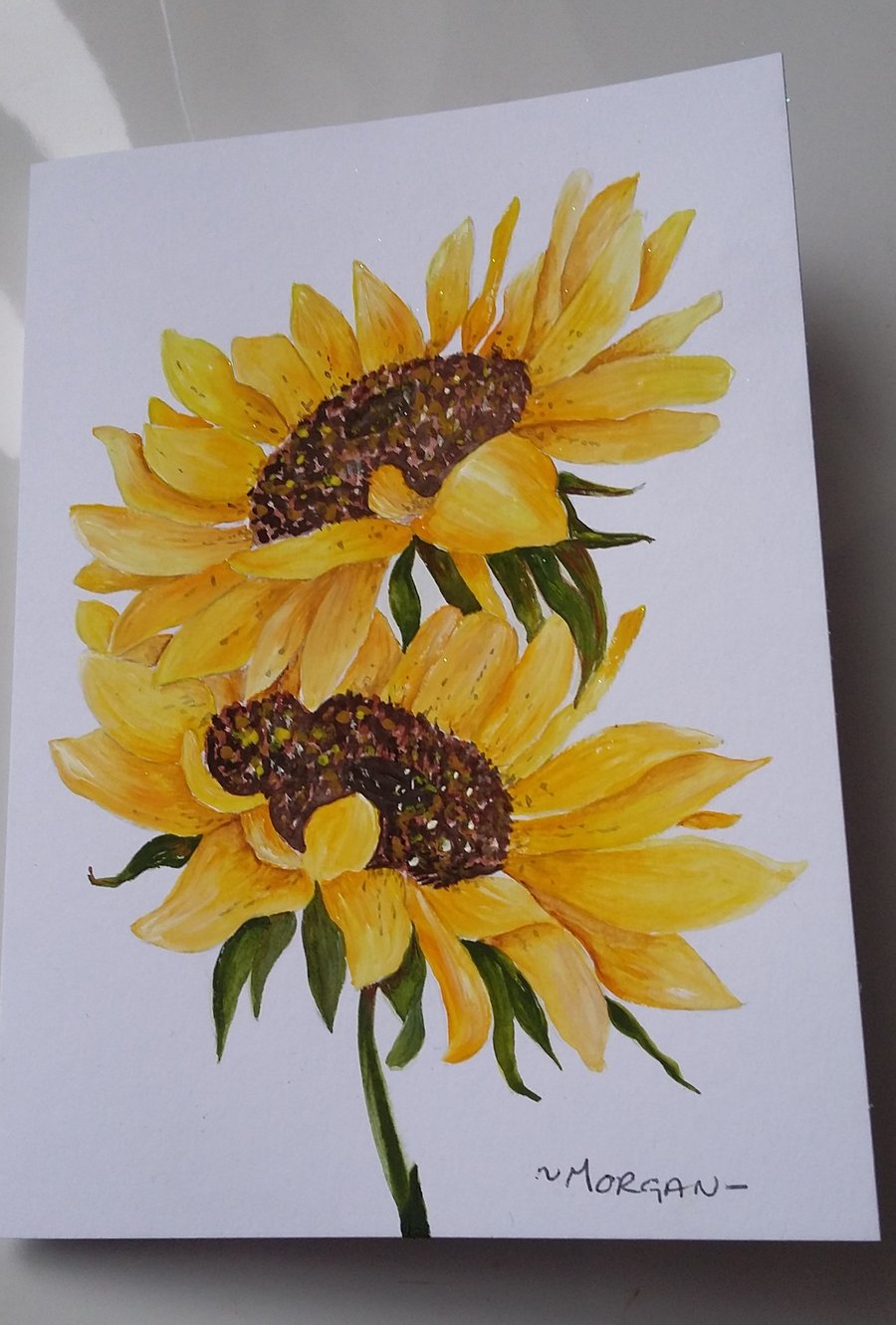 HAND PAINTED ORIGINAL ART WORK OF SUNFLOWERS