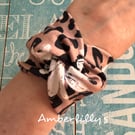 Fabric wide bracelet in daisy design eco friendly 