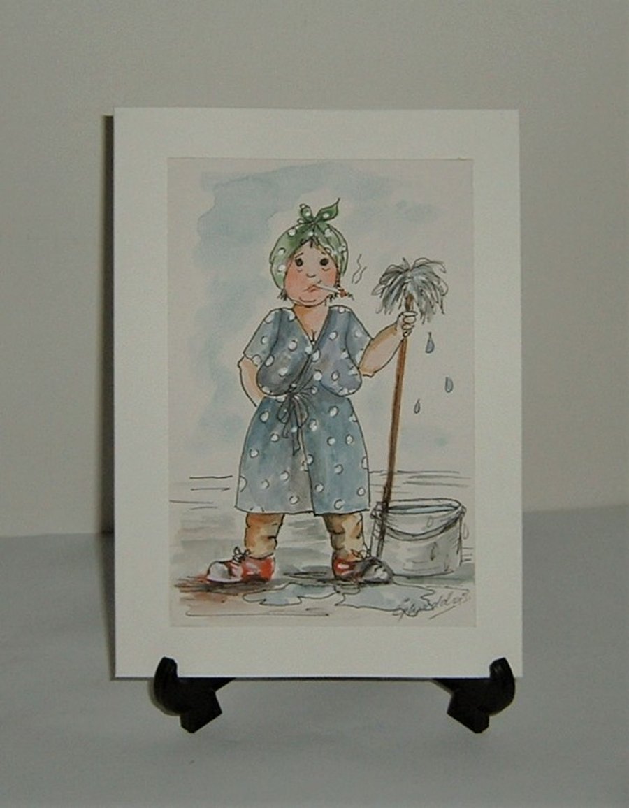 original art hand painted greetings card ( ref F908)