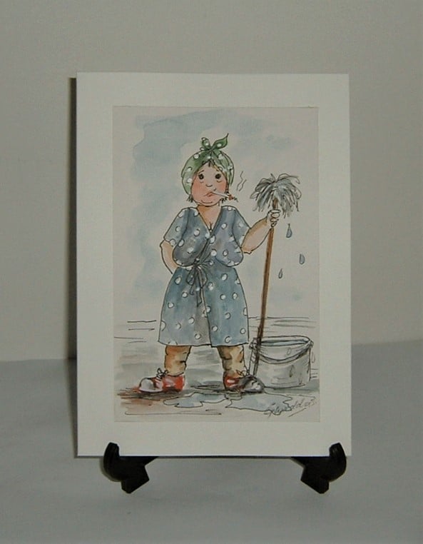 original art hand painted greetings card ( ref F908)