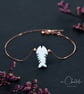 White Opal Fish With 925 Sterling Silver Bracelet - Image 1