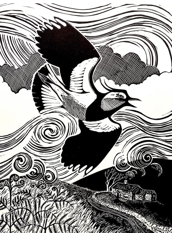 'Wiley Windy Moors' Limited Edition Lino Print