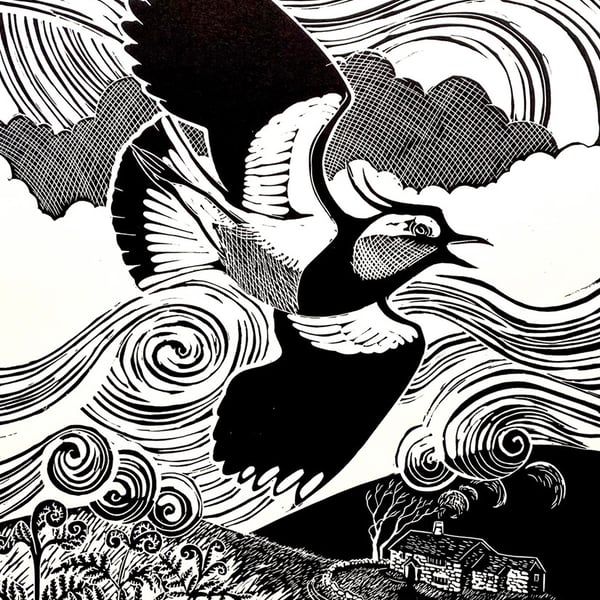 'Wiley Windy Moors' Limited Edition Lino Print