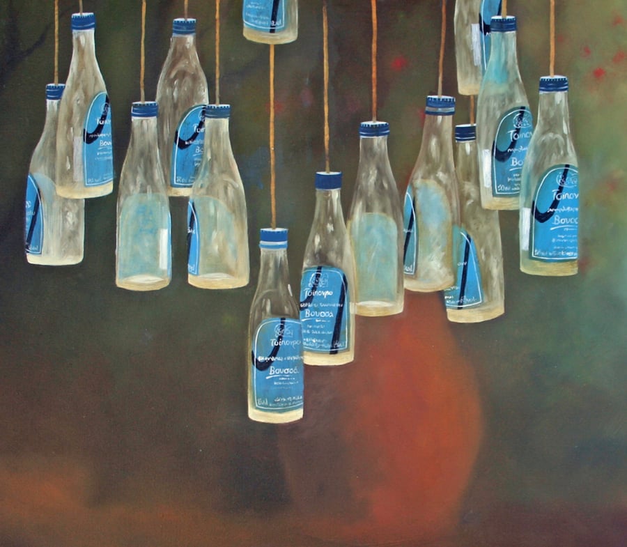 Ouzo Windchimes . Framed Special Edition Canvas Print 