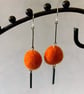 Merino wool ball earrings - Image 1