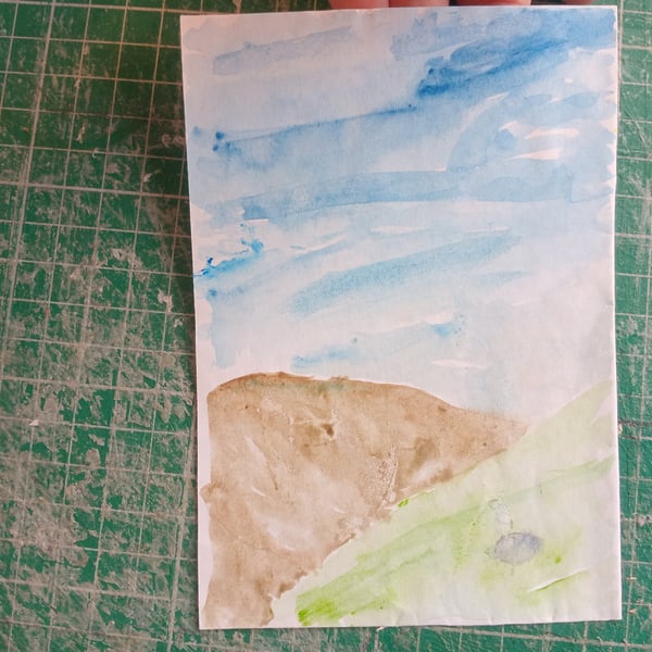 A6 watercolour painting illustration style naive art