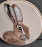 Needle Felted Hare picture Portrait  Handmade Wool Wall Art