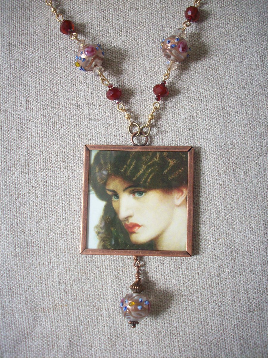 Dante Gabriel Rossetti 'Proserpine' Art Necklace