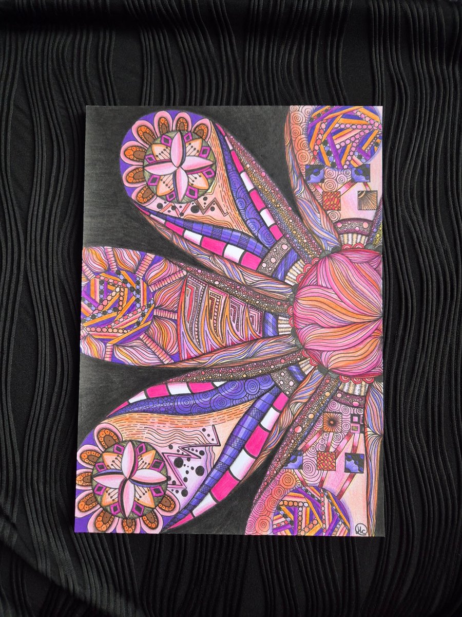 Original Unframed Flower Zentangle Pattern Art - Blooming Lush