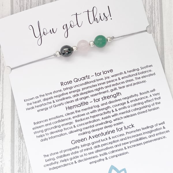 You Got This Bracelet, Strength Gifts, Adjustable, Worry Bracelet, Friend Gifts