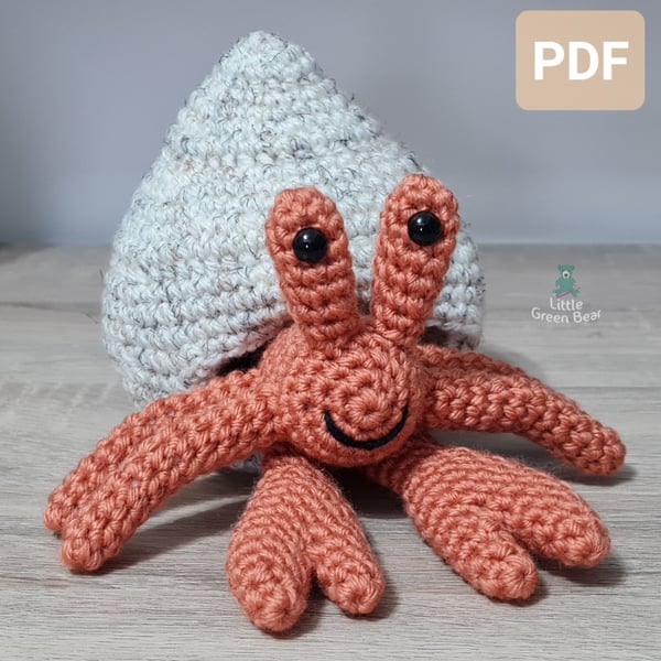 Horace the Hermit Crab Crochet Pattern, Hermit Crab Amigurumi Pattern