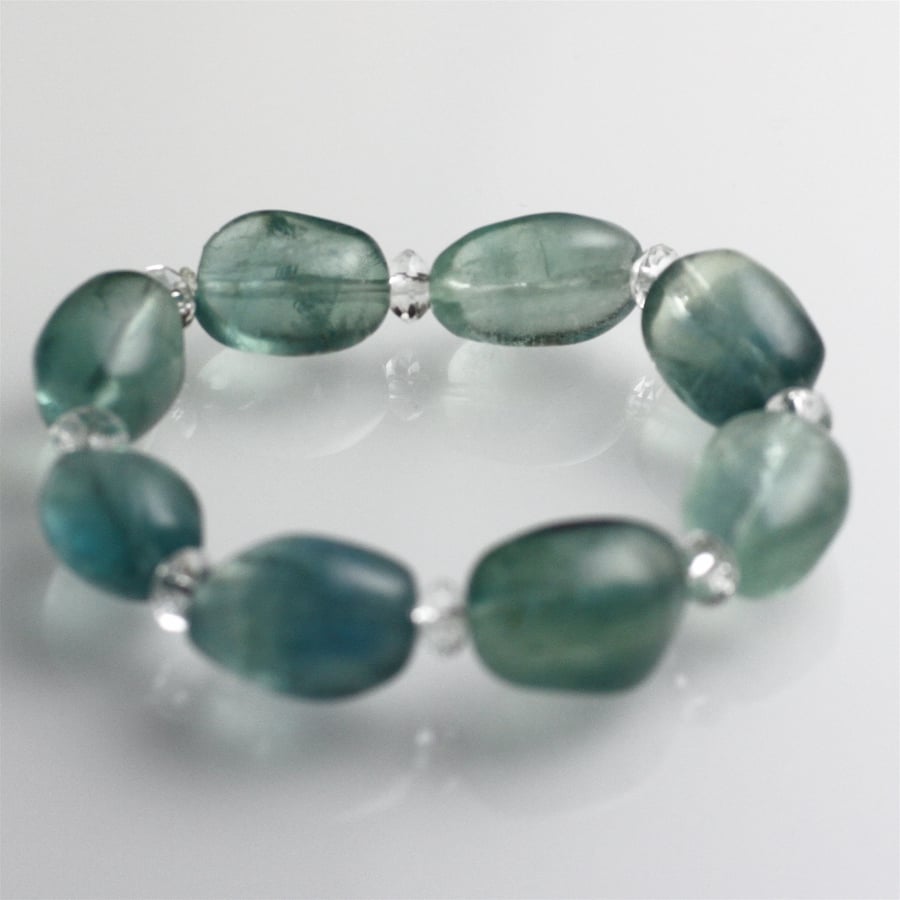 Lovely Green Stretch Fluorite Bracelet