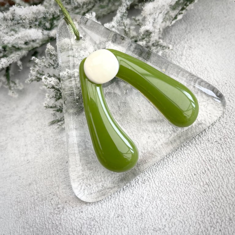 Mistletoe - glass Christmas tree decoration 