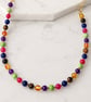 Colourful Long Beaded Necklace – Handmade Statement Jewellery – 30 Inch Necklace - Image 2