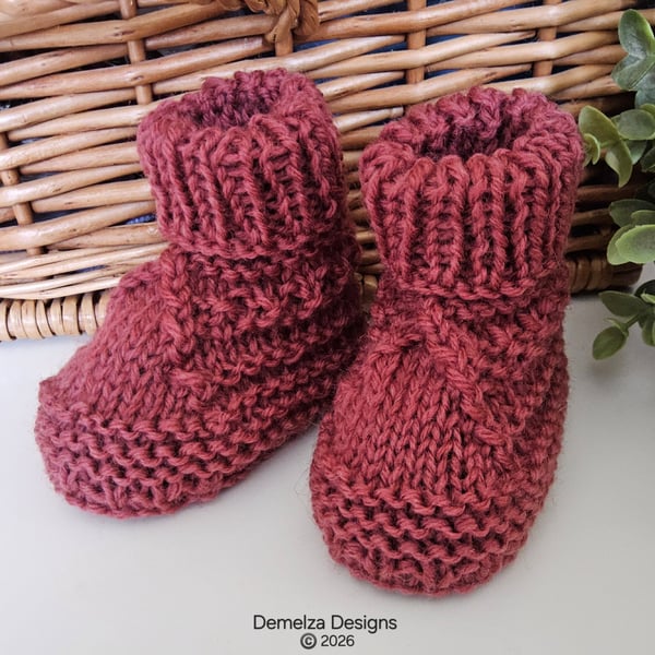 Luxury Baby 'Jeager' Merino Wool Booties 0-3 months size 