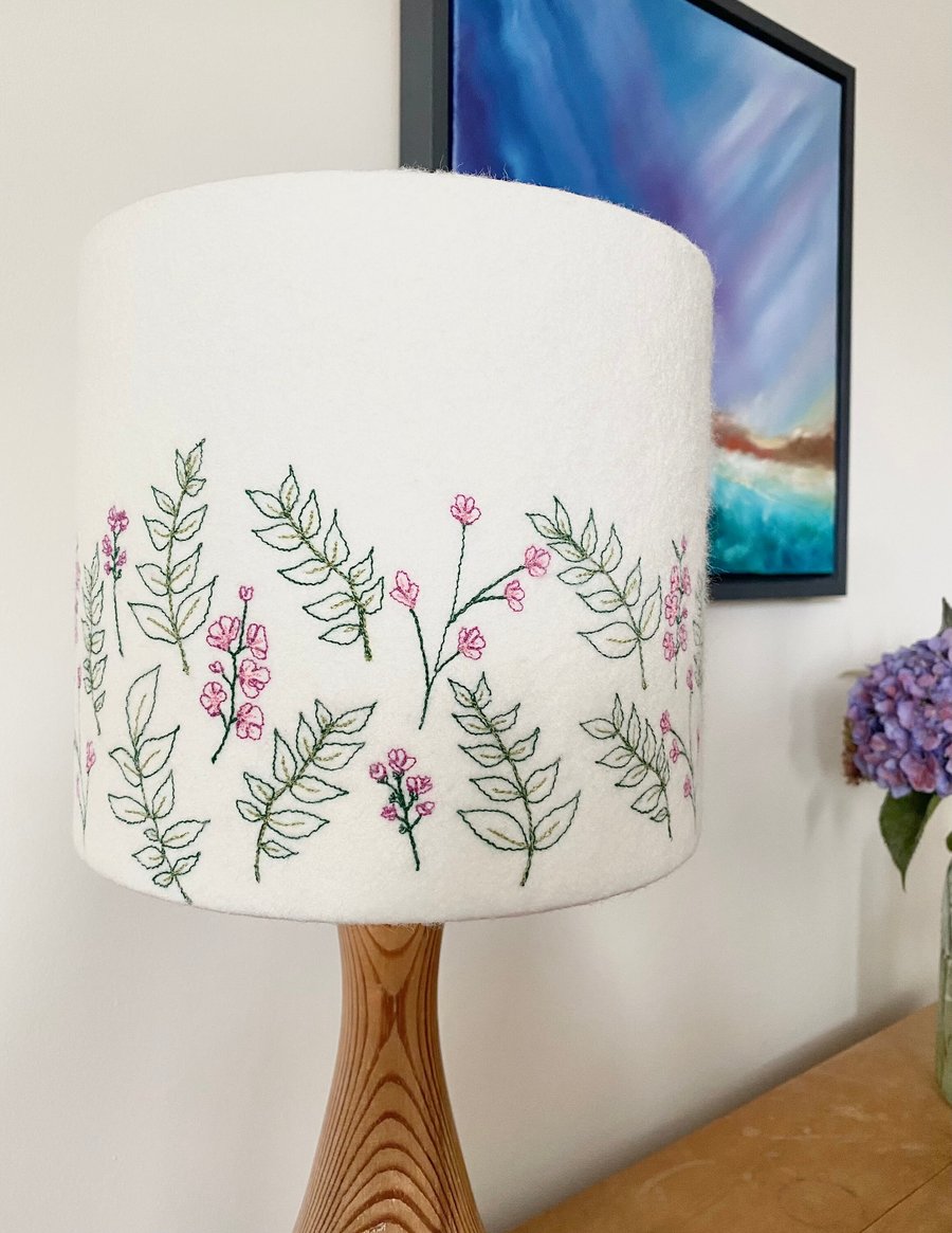 Embroidered Summer Bloom lampshade