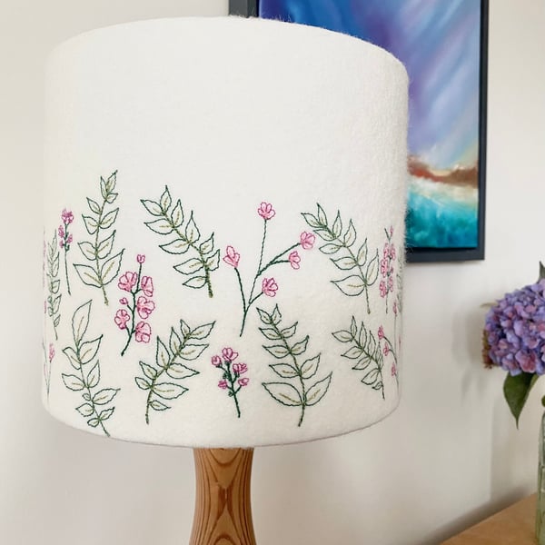 Embroidered Summer Bloom lampshade