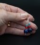 Turquoise, Lapis Lazuli, Coral and sterling silver earrings, Sagittarius jewelry - Image 4