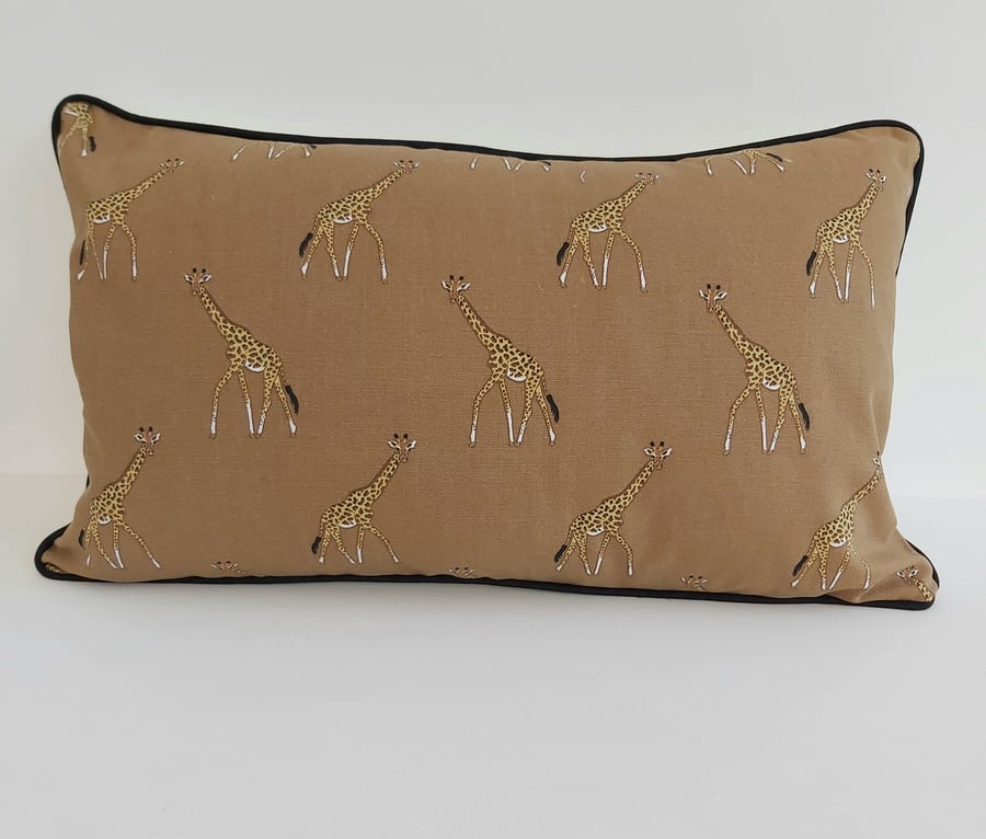 Sophie Allport Giraffes  Cushion with Black Piping