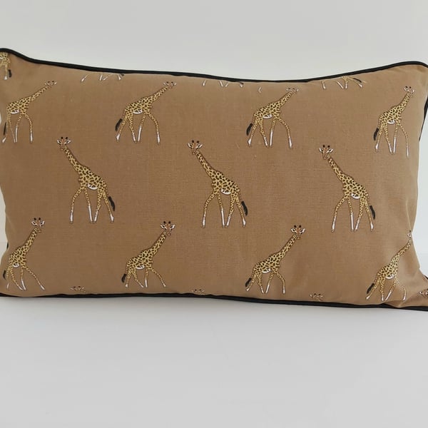 Sophie Allport Giraffes  Cushion with Black Piping