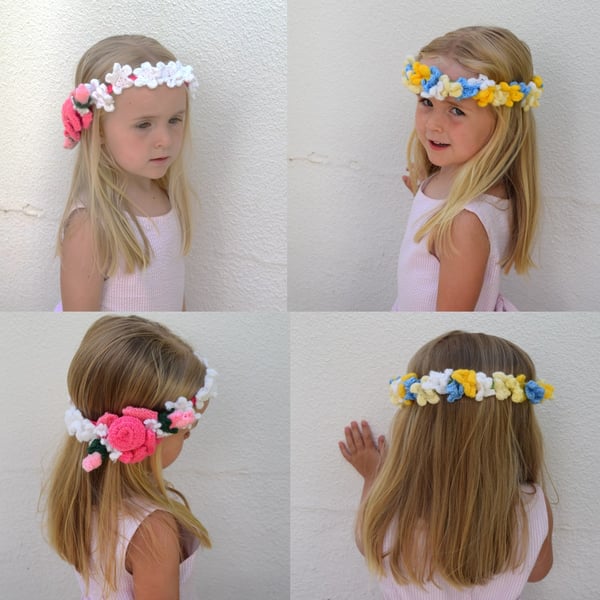 Knitted Summer Flower Crowns