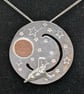 Sterling silver rocket pendant, Silver space jewellery, Moving jewellery  - Image 3