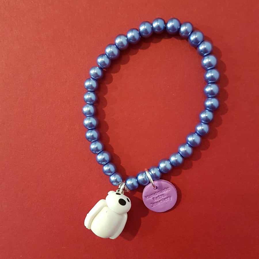 Christmas Polar Bear bracelet quirky, unique, handmade