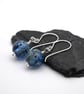 blue sphere lampwork glass earrings - Image 3