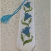 Cross stitch flower bookmark