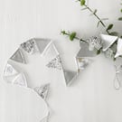 Mini Christmas Themed Silver and White Bunting 