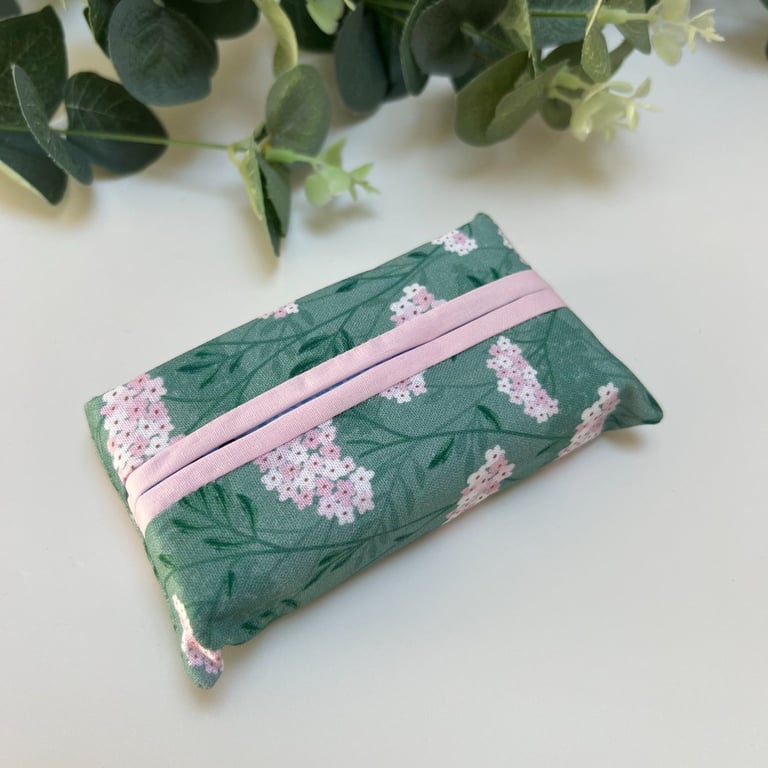 Tissue Holder: Green & Pink Floral