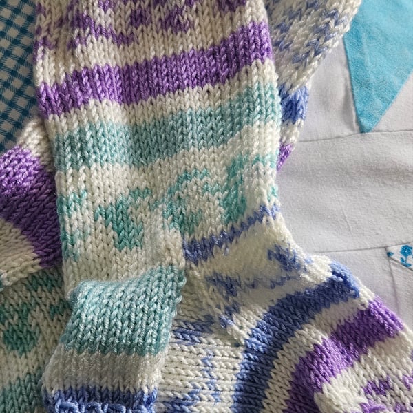 Cosy Toes Hand Knitted Socks, UK size child's 7-9