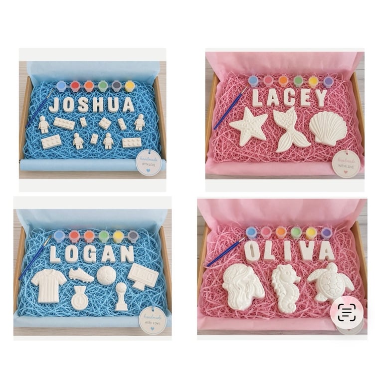 Personalised plaster craft painting kits