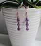 Handmade Natural Amethyst & Copper Dangle Drop Earrings Gift Crystal Jewellery - Image 9