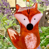 Bright Orange Fused Glass Fox