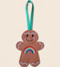 Rainbow Gingerbread Decoration - Embroidered Positive Character - Image 2