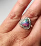 Aurora Opal Adjustable Ring Sterling Silver Sustainable Jewellery Gift Rose Cut - Image 3