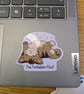 The Forbidden Floof Cat Sticker, Fluffy Tabby Belly Decal, Laptop Workspace - Image 4