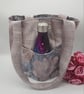 Soft floral lilac and blue handbag with pockets and decorative buttons.   - Image 4