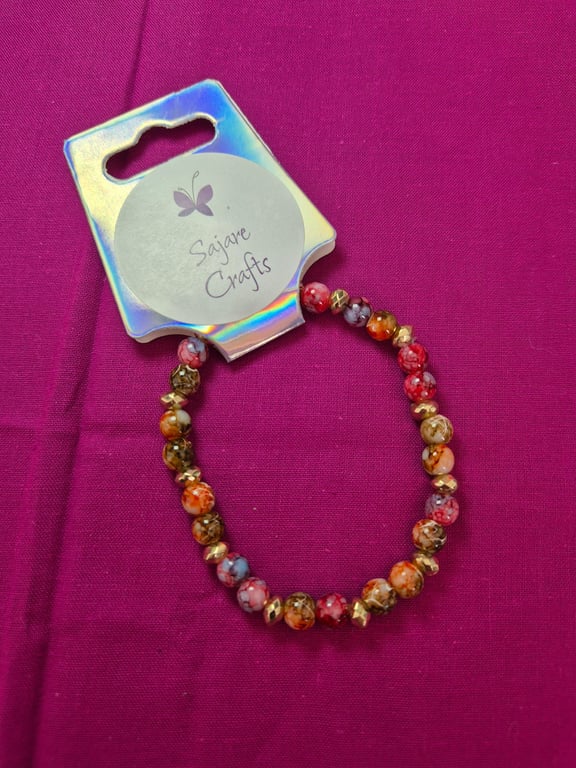 Beautiful Neutral Coloured Beaded Bracelet 