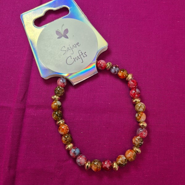 Beautiful Neutral Coloured Beaded Bracelet 